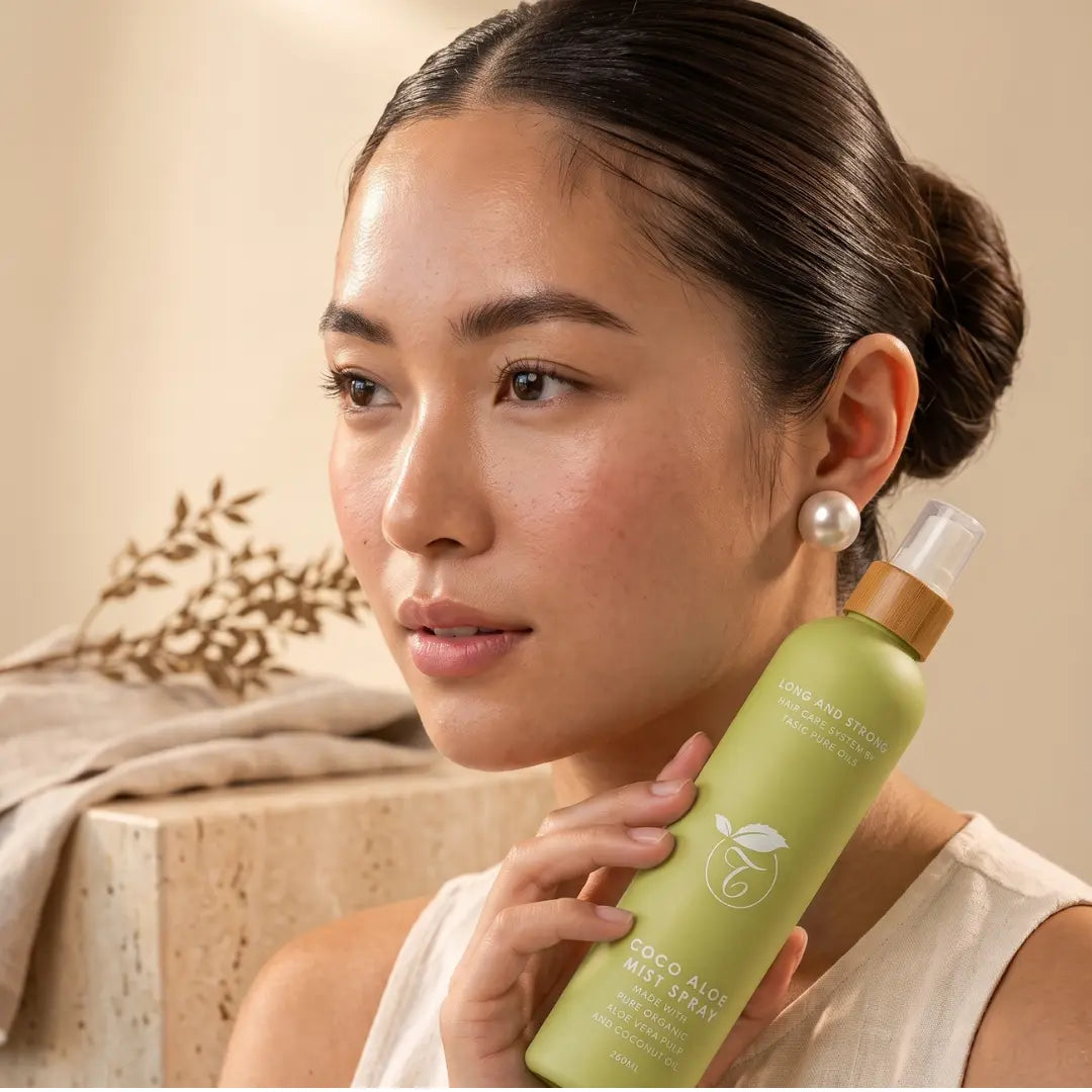 Tasic Pure Oils Long and Strong Coco Aloe Mist Spray studio product photo