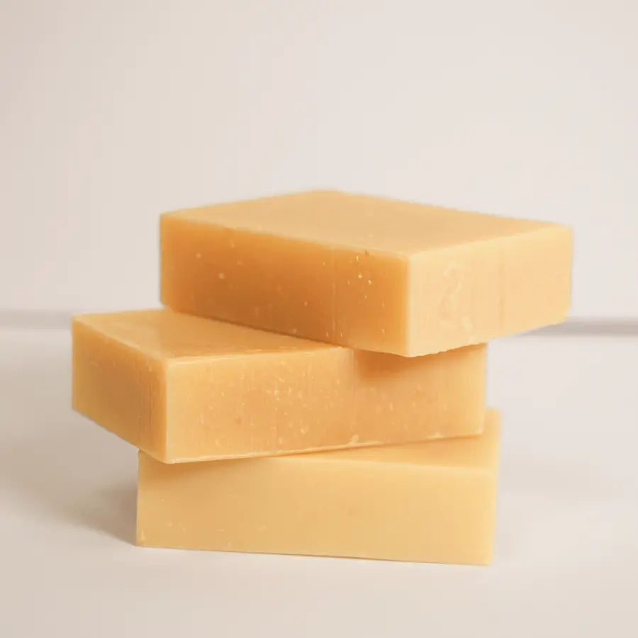 Stack of Manuka Honey Soap in cream background