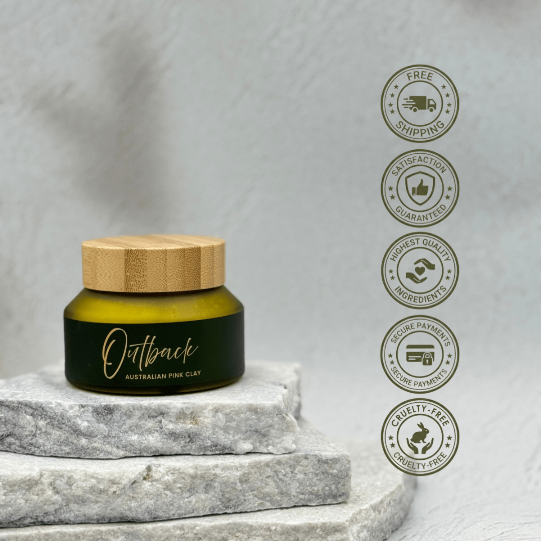 Outback Pink Clay Mask by Tasic Pure Oils - Australian pink clay powder with chamomile coconut milk and calendula