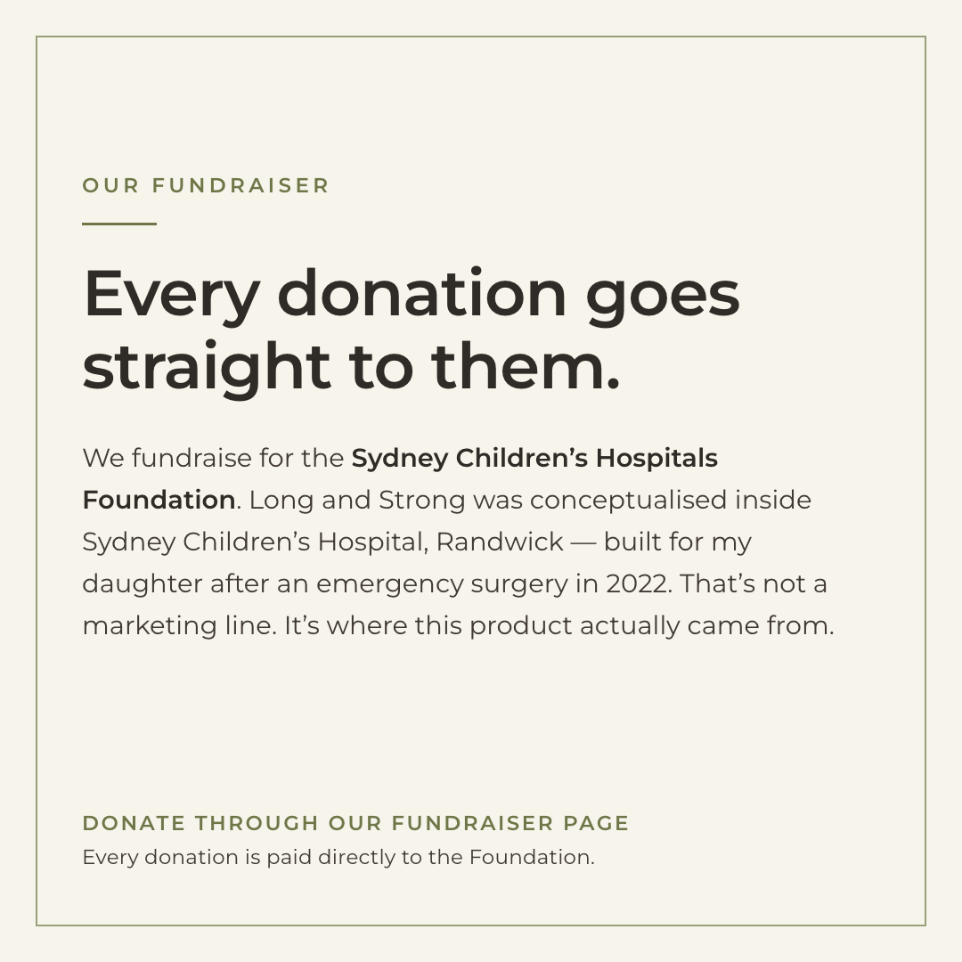 Our fundraiser: every donation goes straight to the Sydney Children's Hospitals Foundation.